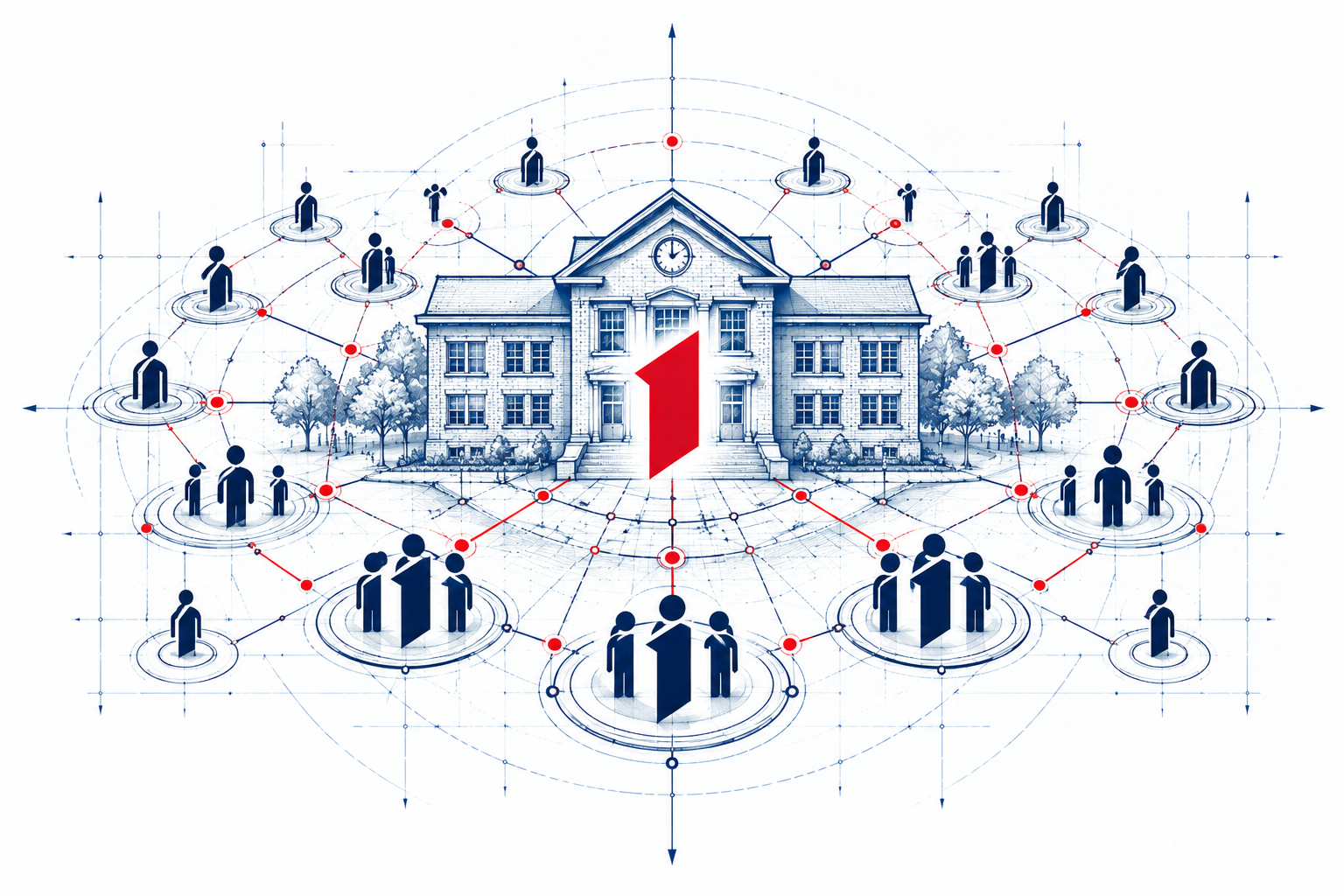 Blueprint-style local school connected to community members